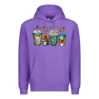 Purple sunflowers coffee cups Premium Hoodie - Jasminsmagicworld
