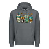 Rock sunflowers coffee cups Premium Hoodie - Jasminsmagicworld