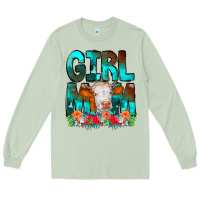Matcha Girl Mom Cow Flowers Long Sleeve Tee - CowCowDesign