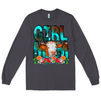 Smoke Girl Mom Cow Flowers Long Sleeve Tee - CowCowDesign