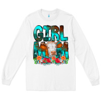 Girl Mom Cow Flowers Long Sleeve Tee | Teevron