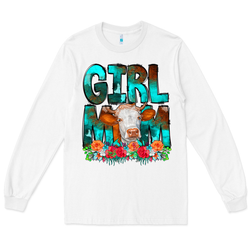 Girl Mom Cow Flowers Long Sleeve Tee by CowCowDesign | Teevron