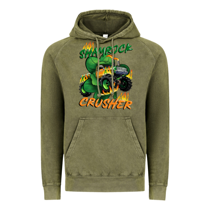 Shamrock Crusher St. Patrick's Day Vintage Hoodie by CowGirlArtShop | Teevron