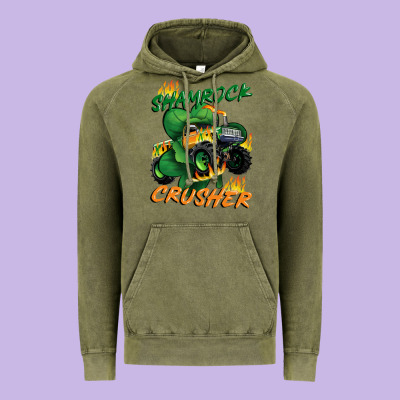 Shamrock Crusher St. Patrick's Day Vintage Hoodie Designed By Cowgirlartshop
