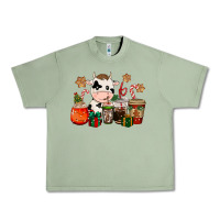 Oil Green cow coffee cups christmas Urban Heavy Tee - CowGirlArtShop