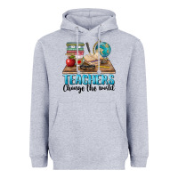 Heather Grey teachers change the world Heavyweight Hoodie - BarkalooDesign