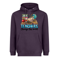Plum teachers change the world Heavyweight Hoodie - BarkalooDesign