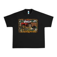 Black Merry Christmas Tractor Urban Heavy Tee - RanaPortraitStore