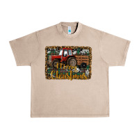 French Oak Merry Christmas Tractor Urban Heavy Tee - RanaPortraitStore