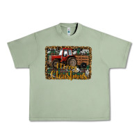 Oil Green Merry Christmas Tractor Urban Heavy Tee - RanaPortraitStore