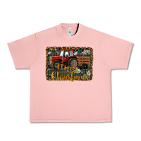 Salmon Merry Christmas Tractor Urban Heavy Tee - RanaPortraitStore
