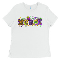 White Mardi Gras Day Nurse Ladies Tee - NancyCooperArtShop