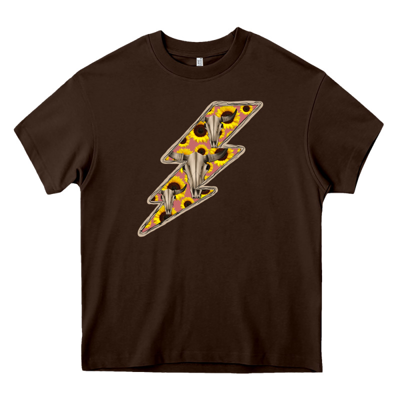 Sunflower And Skull Lightning Heavy Core Tee by Bettercallsaul | Teevron