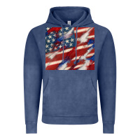 Vintage Denim American flag glitter 4th of july Vintage Hoodie - CowGirlArtShop