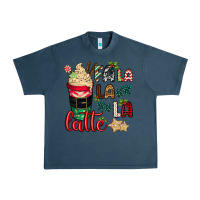 Midnight Navy Fa la la la latte Urban Heavy Tee - CowGirlArtShop