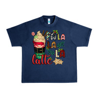 Navy Fa la la la latte Urban Heavy Tee - CowGirlArtShop