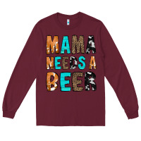 Burgundy Mama Needs a Beer Long Sleeve Tee - CowCowDesign
