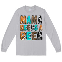 Moon Dust Mama Needs a Beer Long Sleeve Tee - CowCowDesign