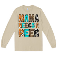 Mushroom Mama Needs a Beer Long Sleeve Tee - CowCowDesign
