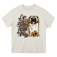 Cream life is better with a pug Heavy Core Tee - JahusDesignShop