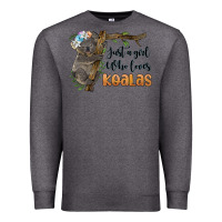 Charcoal Heather just a girl who loves koalas Premium Sweatshirt - BarkalooDesign