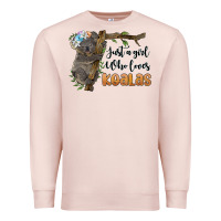 Pale Pink just a girl who loves koalas Premium Sweatshirt - BarkalooDesign