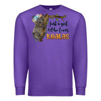 Purple just a girl who loves koalas Premium Sweatshirt - BarkalooDesign