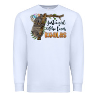 White just a girl who loves koalas Premium Sweatshirt - BarkalooDesign