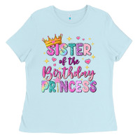 Baby Blue sister of the birthday princess Ladies Tee - NancyCooperArtShop
