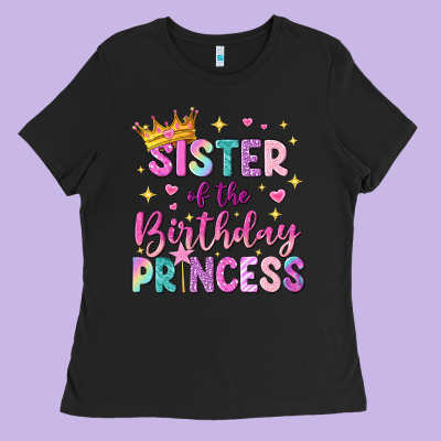 Sister Of The Birthday Princess Ladies Tee Designed By Nancycooperartshop