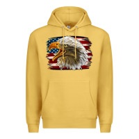 Antique Gold Western American Flag Eagle Premium Hoodie - LillyAllenDesigns