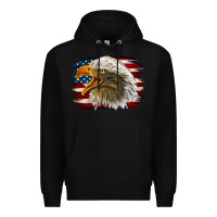 Black Western American Flag Eagle Premium Hoodie - LillyAllenDesigns