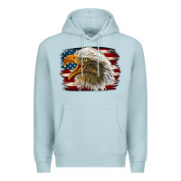 Blue Mist Western American Flag Eagle Premium Hoodie - LillyAllenDesigns