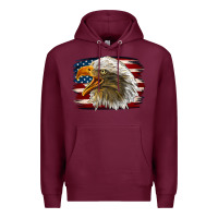 Burgundy Western American Flag Eagle Premium Hoodie - LillyAllenDesigns