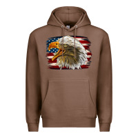 Chestnut Western American Flag Eagle Premium Hoodie - LillyAllenDesigns