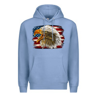Colony Blue Western American Flag Eagle Premium Hoodie - LillyAllenDesigns