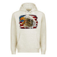 Oatmeal Heather Western American Flag Eagle Premium Hoodie - LillyAllenDesigns