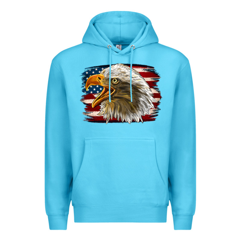 Western American Flag Eagle Premium Hoodie by LillyAllenDesigns | Teevron