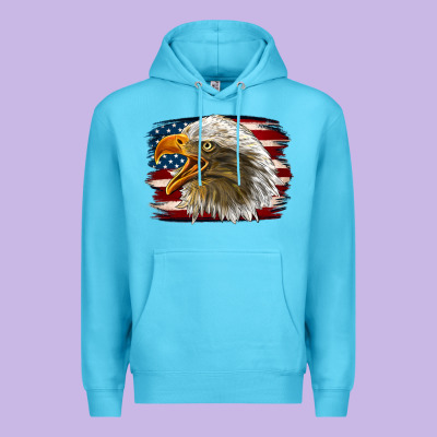 Western American Flag Eagle Premium Hoodie Designed By Lillyallendesigns