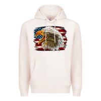 Pale Pink Western American Flag Eagle Premium Hoodie - LillyAllenDesigns