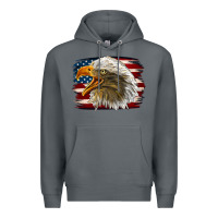 Rock Western American Flag Eagle Premium Hoodie - LillyAllenDesigns