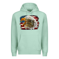 Seafoam Western American Flag Eagle Premium Hoodie - LillyAllenDesigns