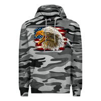 Slate Camo Western American Flag Eagle Premium Hoodie - LillyAllenDesigns