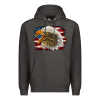 Smoke Western American Flag Eagle Premium Hoodie - LillyAllenDesigns