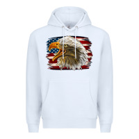 White Western American Flag Eagle Premium Hoodie - LillyAllenDesigns