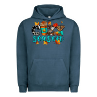 Pigment Midnight Navy cozy season with coffee cup Urban Hoodie - AdoDesignShop