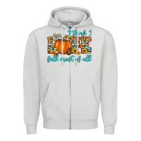 Dove Grey i think i love fall most of all Zipper Hoodie - Artiststas
