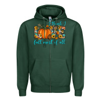 Sports Green i think i love fall most of all Zipper Hoodie - Artiststas