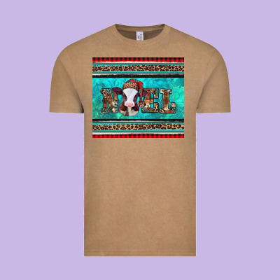 Western Christmas Baby Cow Noel Tumbler Vintage Tee Designed By Jasminsmagicworld