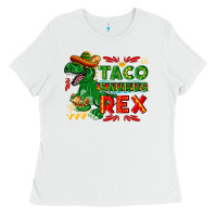 White Tacosaurus Rex Ladies Tee - texasbilliewilder